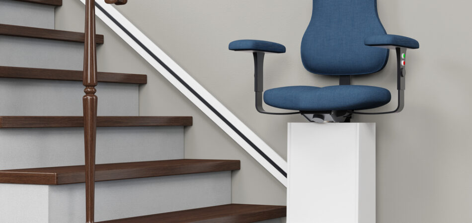 Accessible,housing,with,stairlift,on,stairs,in,a,house,(3d